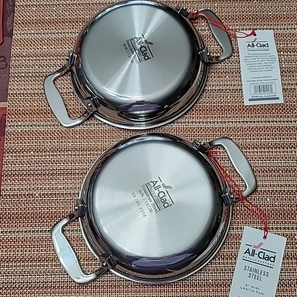 All-Clad Stainless Steel 6" Mini Gratin Pan, 2pcs set, NWT - Picture 5 of 7